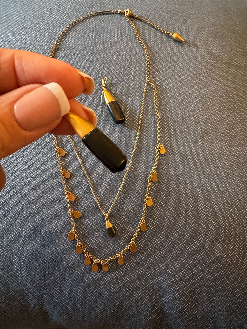 Kendra Scott Gold-Tone Layered Necklace and Earring SET